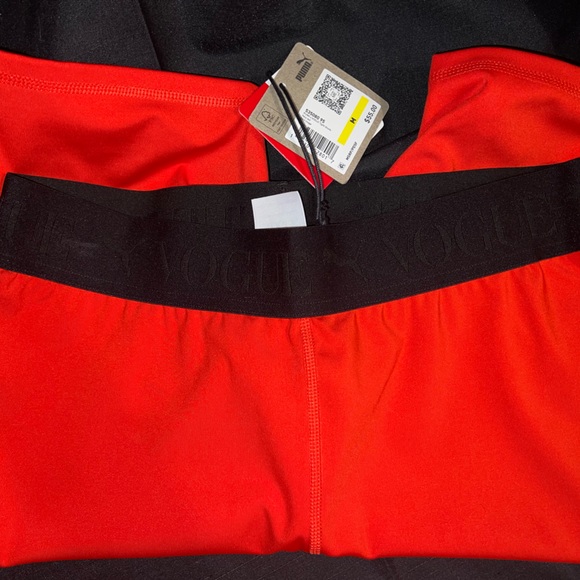 Puma x Vogue short leggings bike short Womens size M NWT red black - Picture 5 of 6